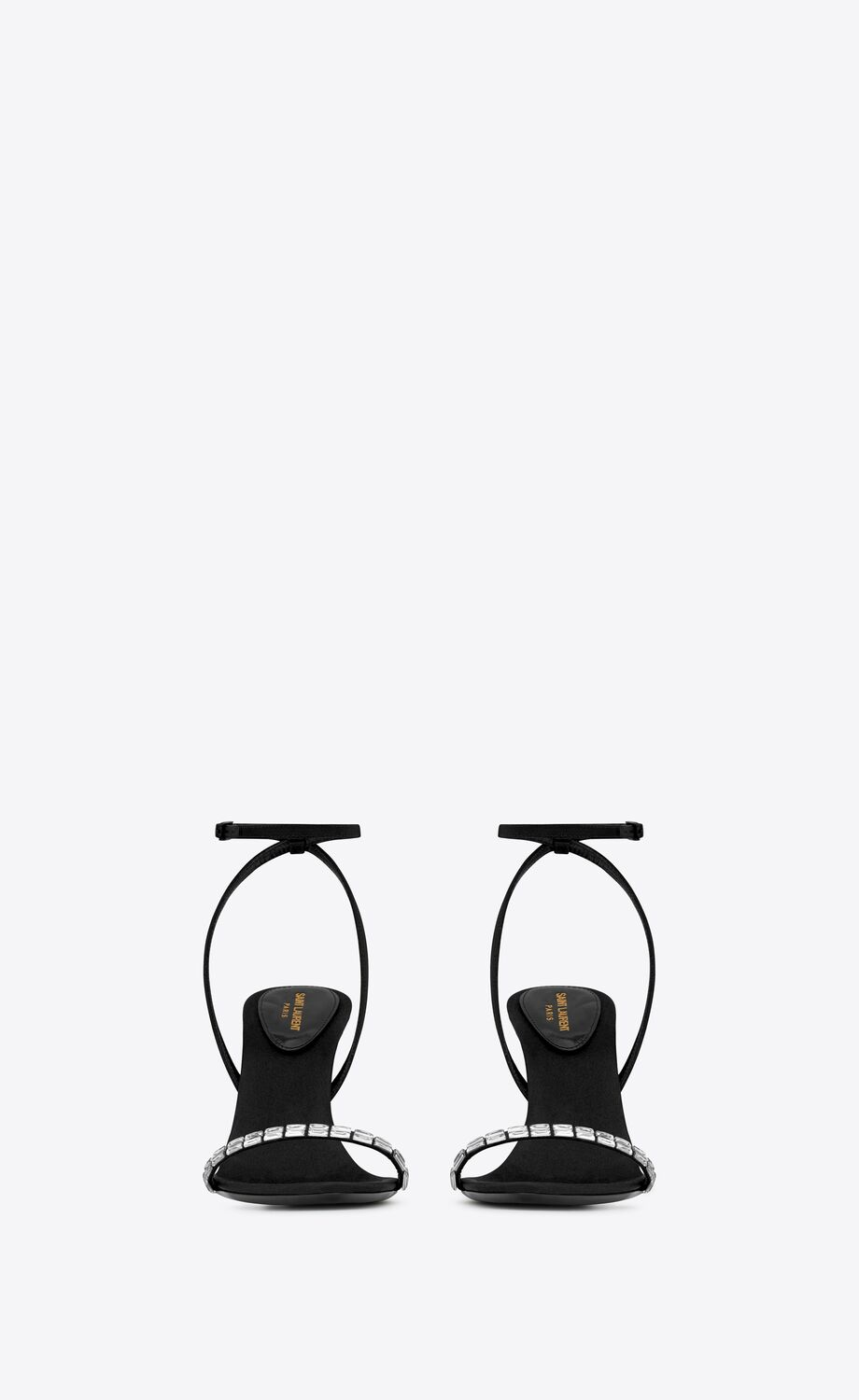 GLORIA SANDALS IN CREPE SATIN WITH RHINESTONES